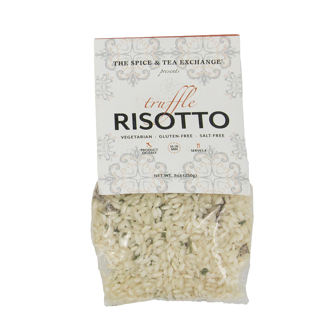 Truffle risotto package from The Spice & Tea Exchange on a white background